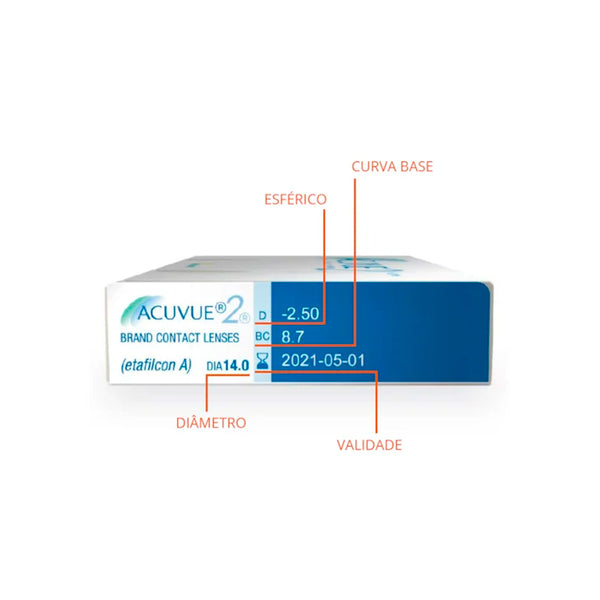 Lentes de contato Incolor Acuvue 2 (caixa com 6 unidades)
